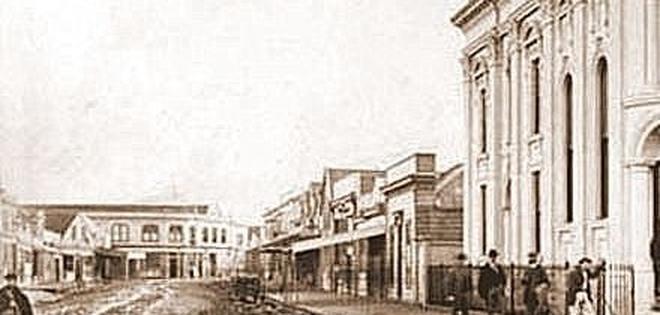 Third from the front as a single storey building